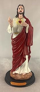 Sacred Heart of Jesus Statue Religious Figurine Christian Gifts for Women and Men Faith Based Spiritual Catholic Gifts Jesus Decor, Large, 5(Length) 5(Width) 12(Height) Inches
