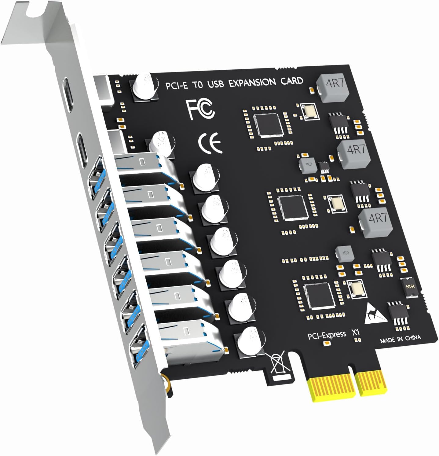 GLOTREND U6A2C 8-Port PCIe USB Expansion Card, 2 USB-C & 6 USB-A Ports (USB 3.2 Gen 1), Compatible with Windows Linux (Not for Mac OS)