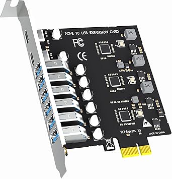GLOTREND U6A2C 8-Port PCIe USB Expansion Card, 2 USB-C & 6 USB-A Ports USB 3.2 Gen 1, Compatible with Windows Linux Not for Mac OS