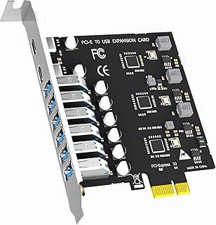 GLOTRENDS U6A2C 8ポート (2 x Type-C+ 6 x Type-A) USB 3.0 5Gbps PCIe拡張カード、Intel、AMD、ARMプラットフォーム用、WindowsおよびLinux対応 (Mac OS非対応)