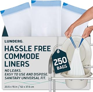 Lunderg Commode Liners - Value Pack 250 Count Universal Fit