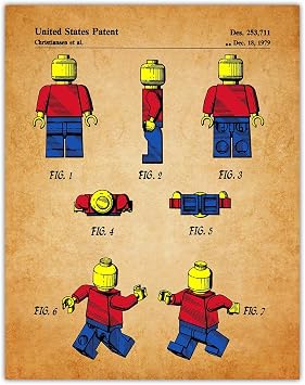 Buzz Unplugged Vintage Lego Poster Patent Prints - 11x14 Unframed Lego Wall Decor for Home, Office, Man Cave, Dorm and Bedroom - Creative Idea for Wall Art Enthusiasts