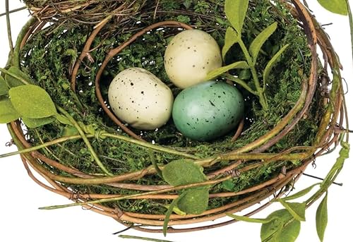 Miniatura 2 de The Bridge Collection Nido artificial para pájaros con huevos, bonito nido de huevo de pájaro para decoración de mesa para Pascua, primavera,