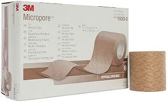 3M Micropore Tape-Size 2" x 10 yd 5 cm x 9.14 m Color Tan - UOM = Box of 6