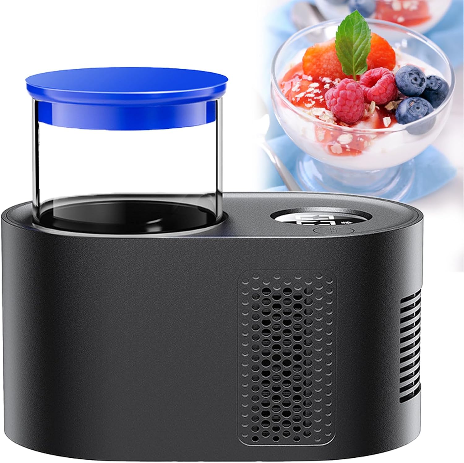 Yoghurt Makers，Yogurt Machine，Hot and Cold Yogurt Maker ，Ice Cream Yogurt Machine，with Constant Temperature Control，for Home Organic Yogurt Black