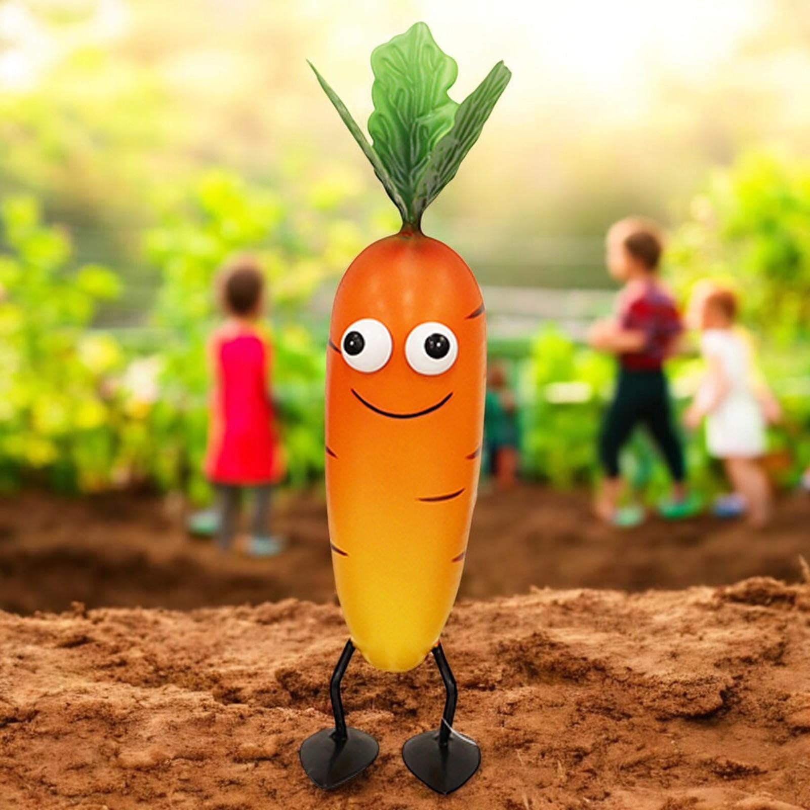 Epsom Metal Veggie Patch Pals – Tomato, Pepper, Carrot, Cabbage, Corn & Onion Designs | Fun Metal Garden Ornaments | Weatherproof Decorative Outdoor Figures for Planters & Vegetable Beds (Carrot)