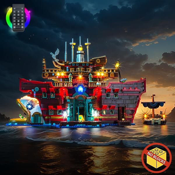 Fernbedienung Licht-Kit Kompatibel mit Lego The Baratie Floating Restaurant 75640 (Kein Modell), Led Beleuchtungs Set Compatible with Lego 75640 The Baratie Floating Restaurant Kreative Spielzeug - 4