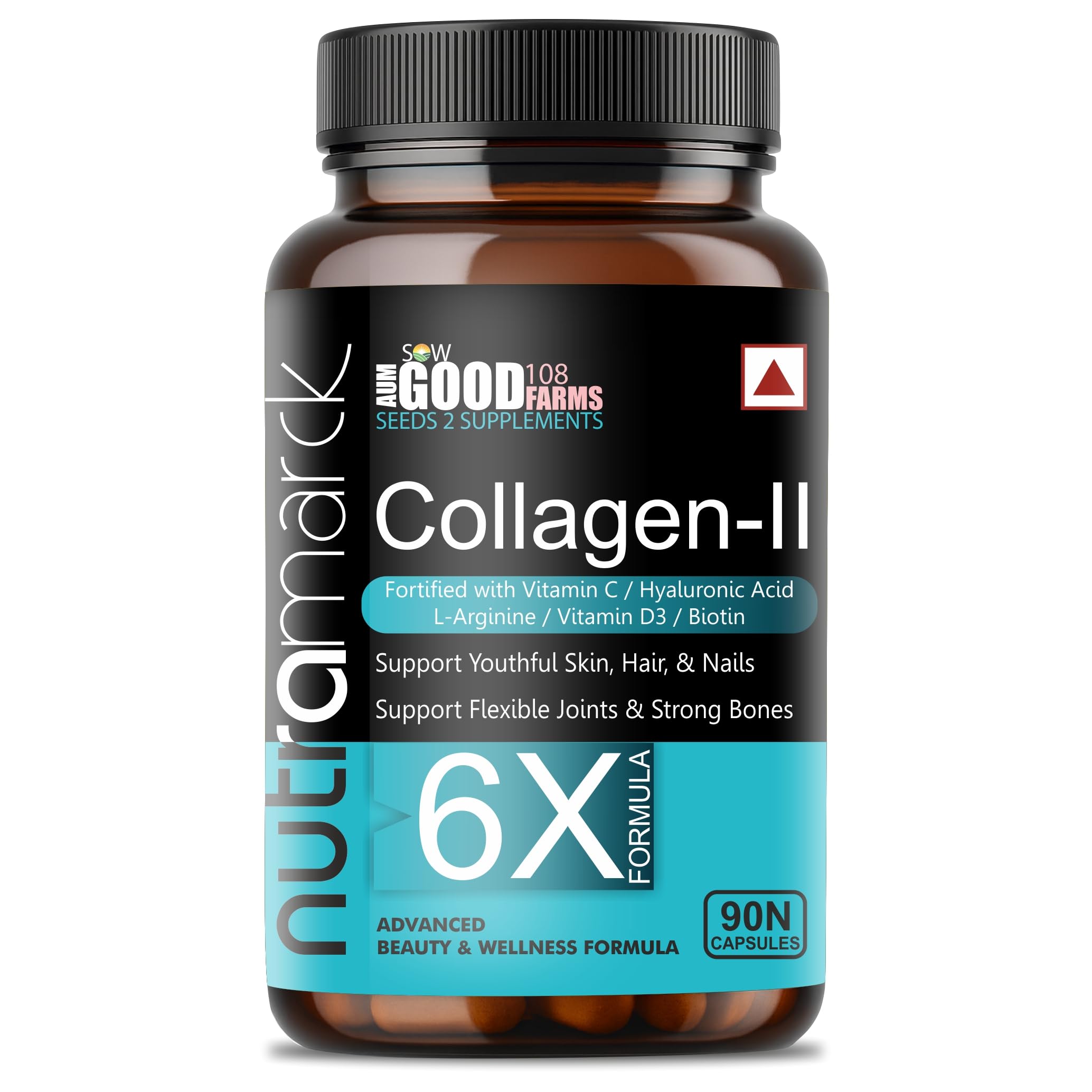 Collagen 6X Capsules | Advanced 6X Formula 1000mg with Hyaluronic acid, Vitamin C & Biotin For Brighter & Youthful Skin | Collagen Supplement Joint Support (90 Count (Pack of 1))