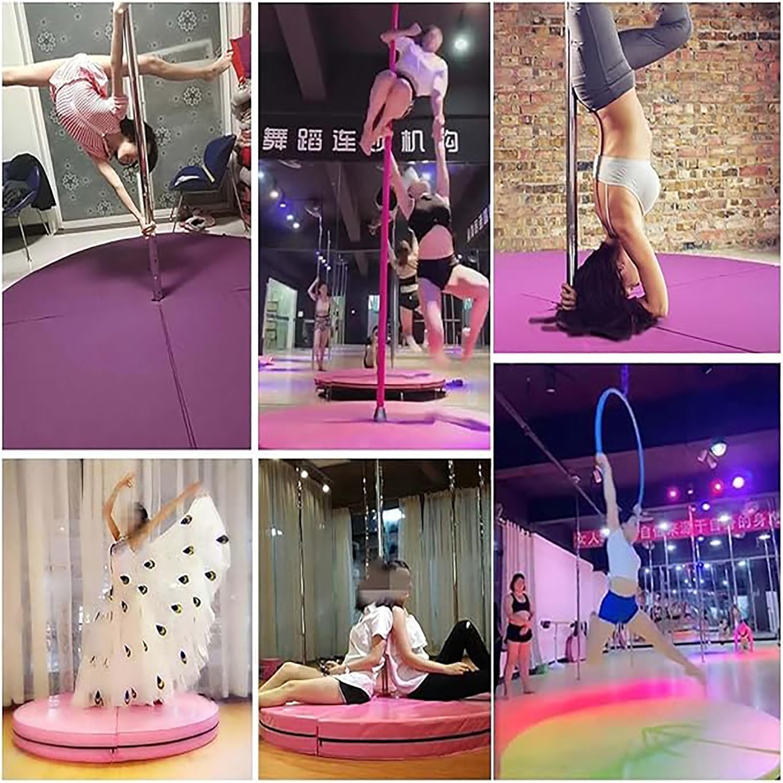 Tapete plegable para baile de barra, portátil, antideslizante, acolchado de seguridad para yoga, ejercicio y entrenamiento de bastón de baile