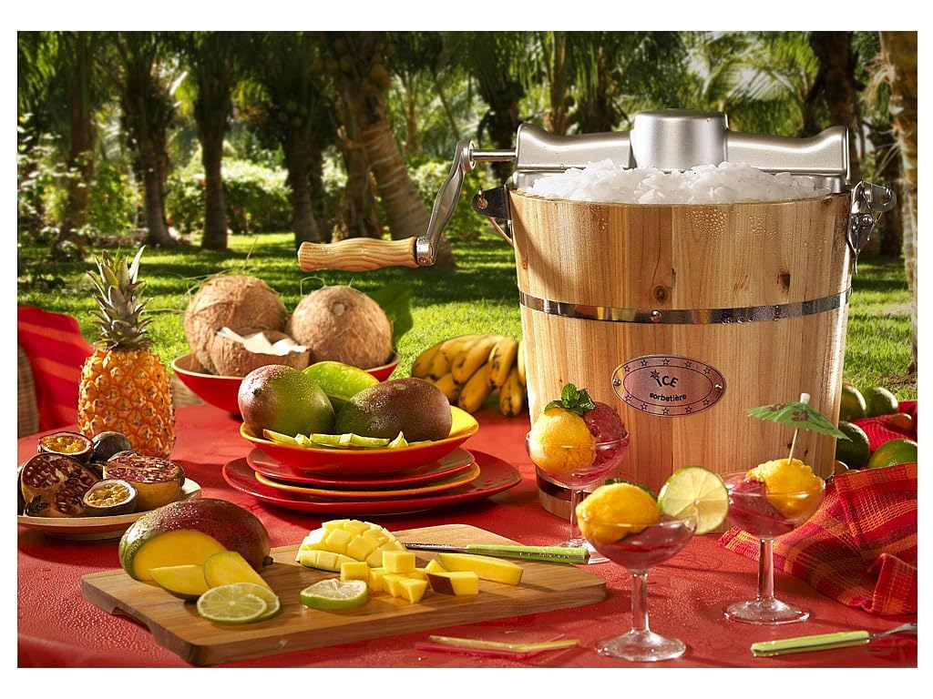Vente-unique - Sorbetiére électrique GIVRETO en bois 5.5 L
