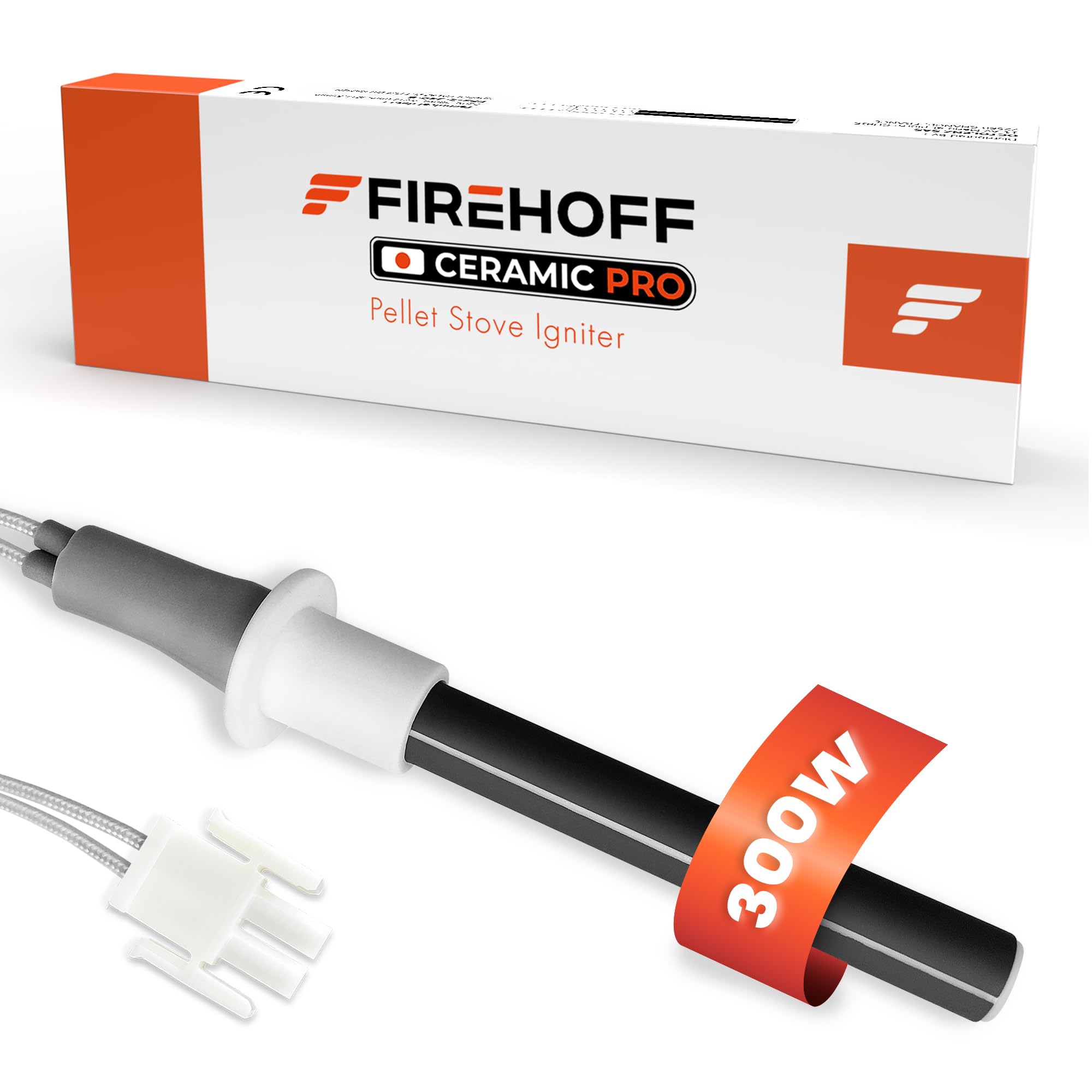 Candeletta di accensione in ceramica 300 W per stufa a pellet MCZ, RED, CADEL - PSx 1-240-B - Ø 11,55 mm - 76/96 mm - con flangia e connettore Mate-N-Lok - GARANZIA 2 anni - Made in Japan