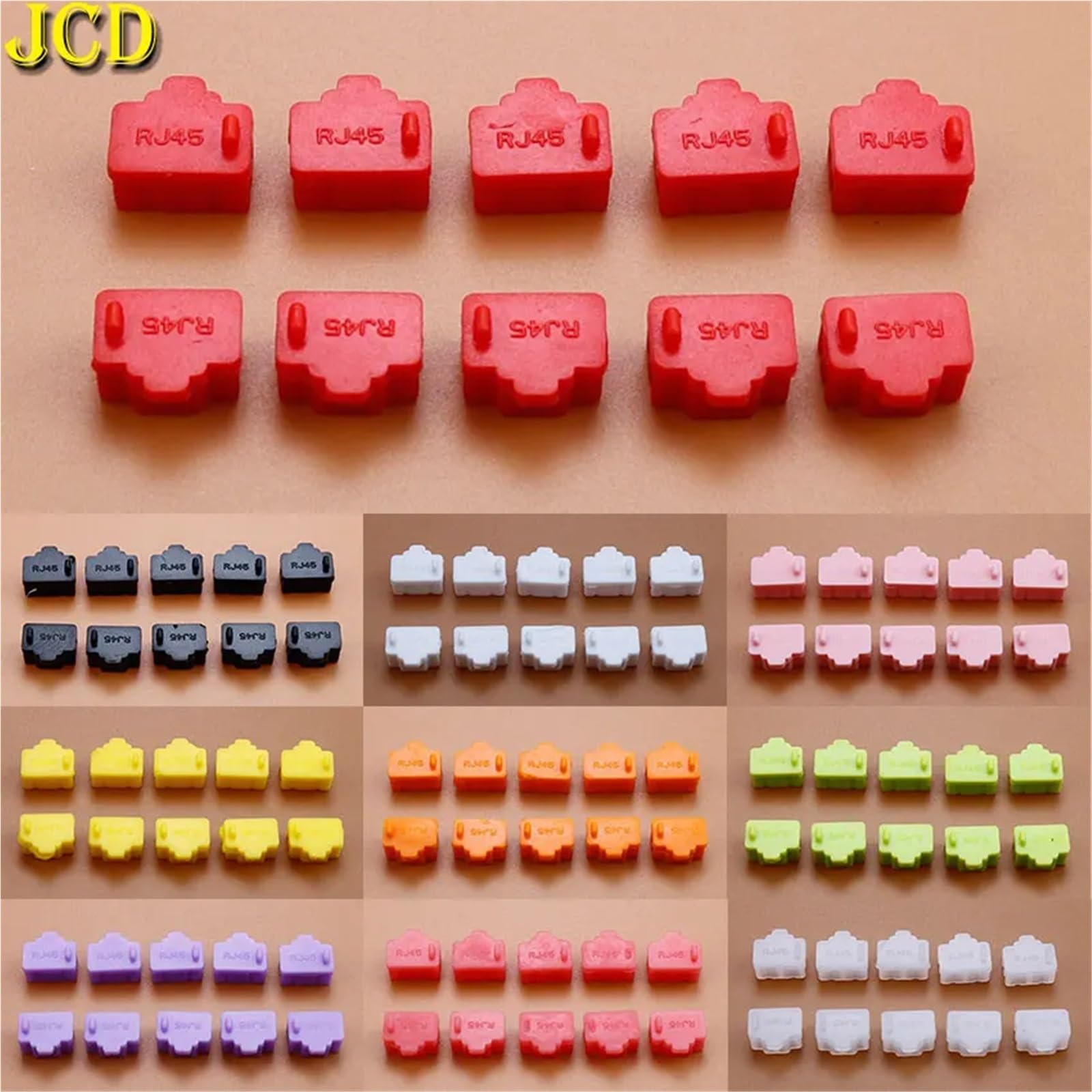 RJ45 Anti-Staub-Abdeckkappe, Ethernet-Hub-Port, RJ45, Anti-Staub-Abdeckkappe, Schutzstecker, Buchse, Silikon-Staubstecker für Hubs, Switches, Weiß, 100 Stück