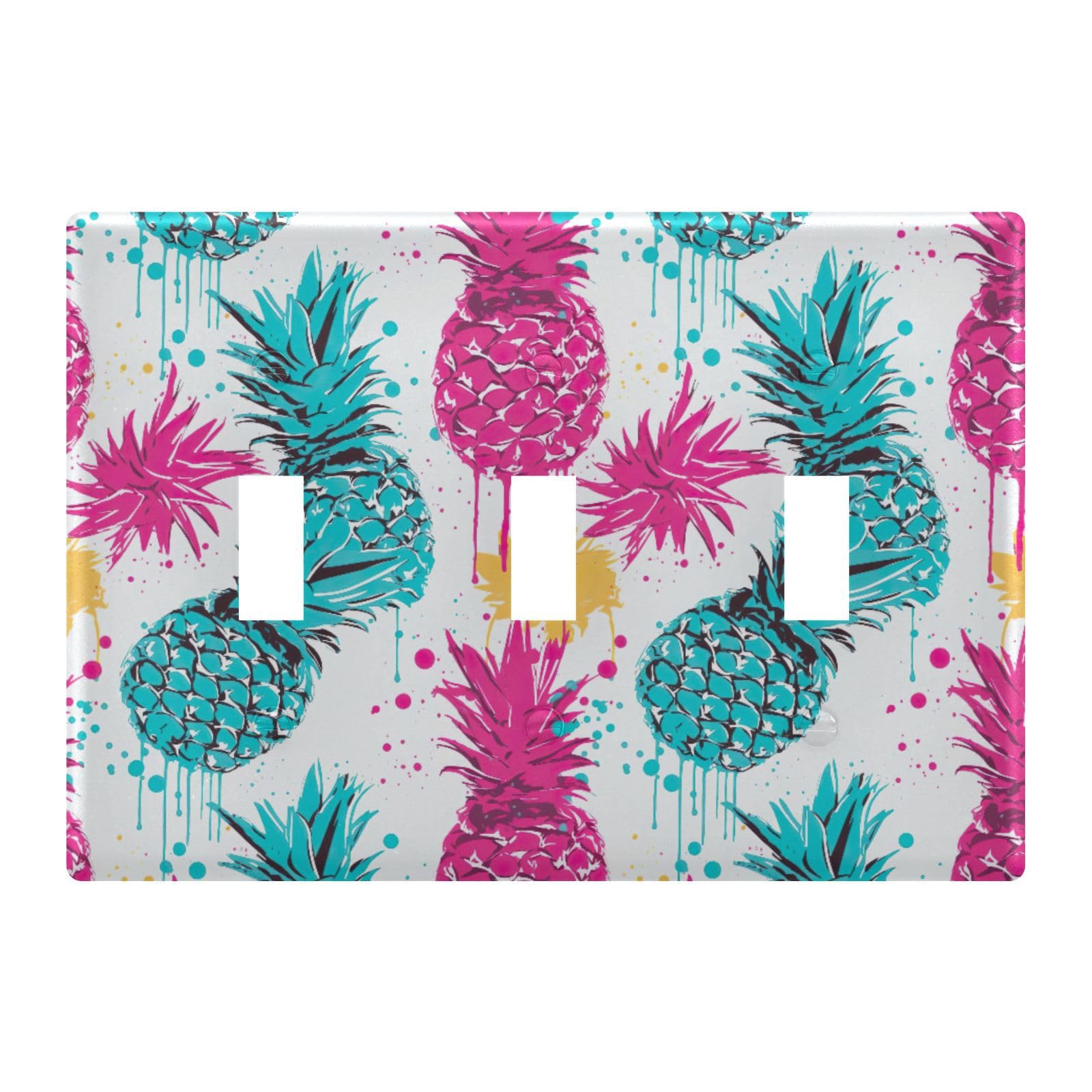 Light Switch Cover Pineapple Wall Plates for Electrical Outlets 3 Gang 202a8692