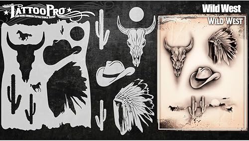 Tattoo Pro Stencils Serie 4 - Salvaje Oeste