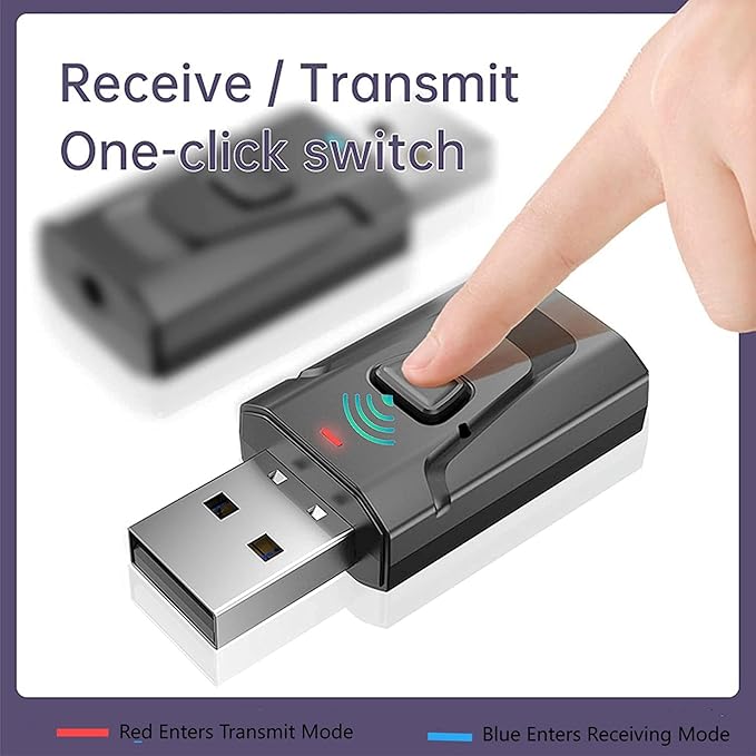 Adaptador USB BT 5.0 4 en 1 Audio Estéreo Inalámbrico Receptor Transmisor miniatura 3