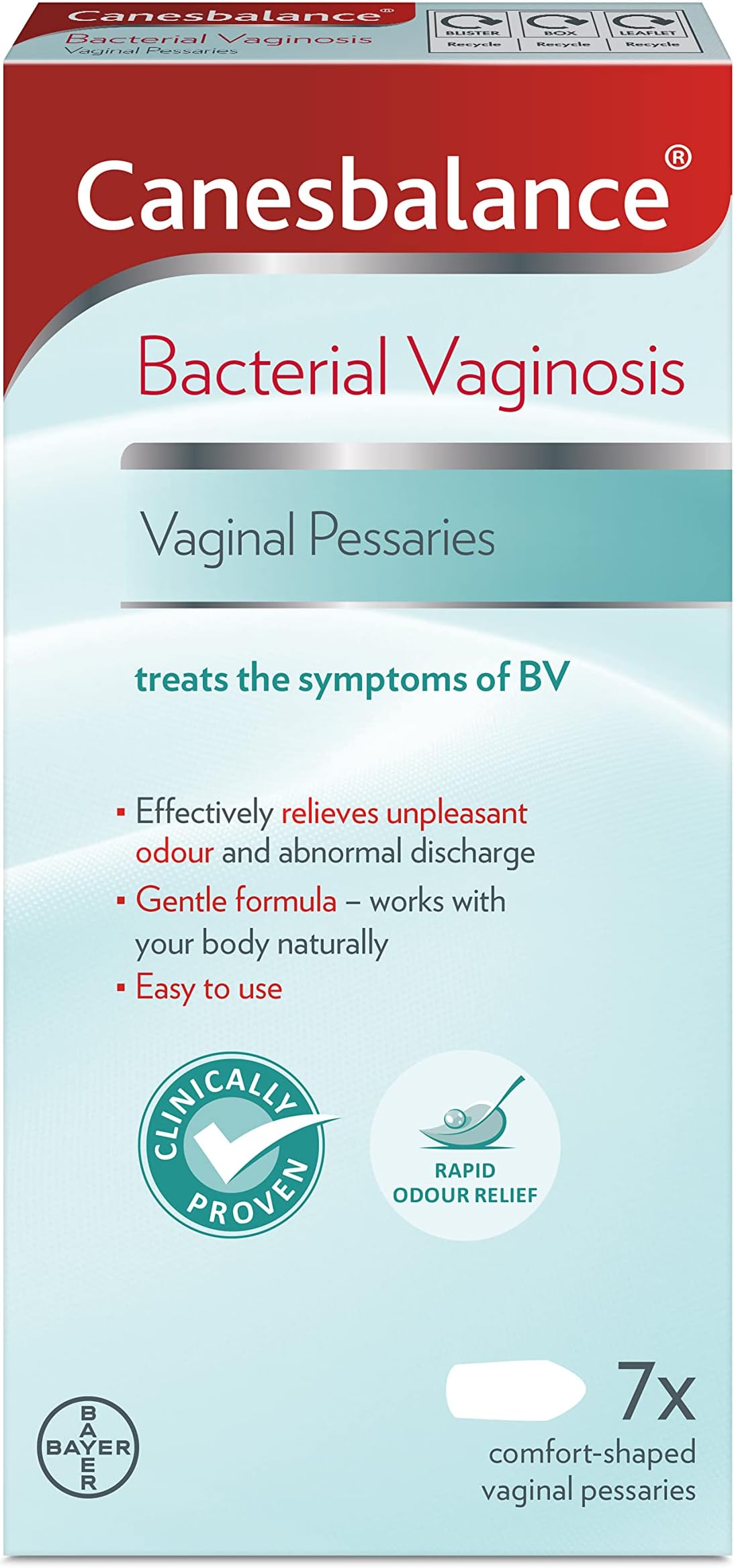 l Pessaries | Bacterial Vaginosis Symptom Treatment | Starts to Work Immediately to Relieve Unpleasant Intimate Odour Associated with BV | Clinically Proven - Pack of 7