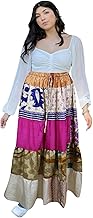 Pink & Beige Floral Patchwork Maxi Skirt – Women’s Boho Summer Long Skirt, Handmade S/M/L