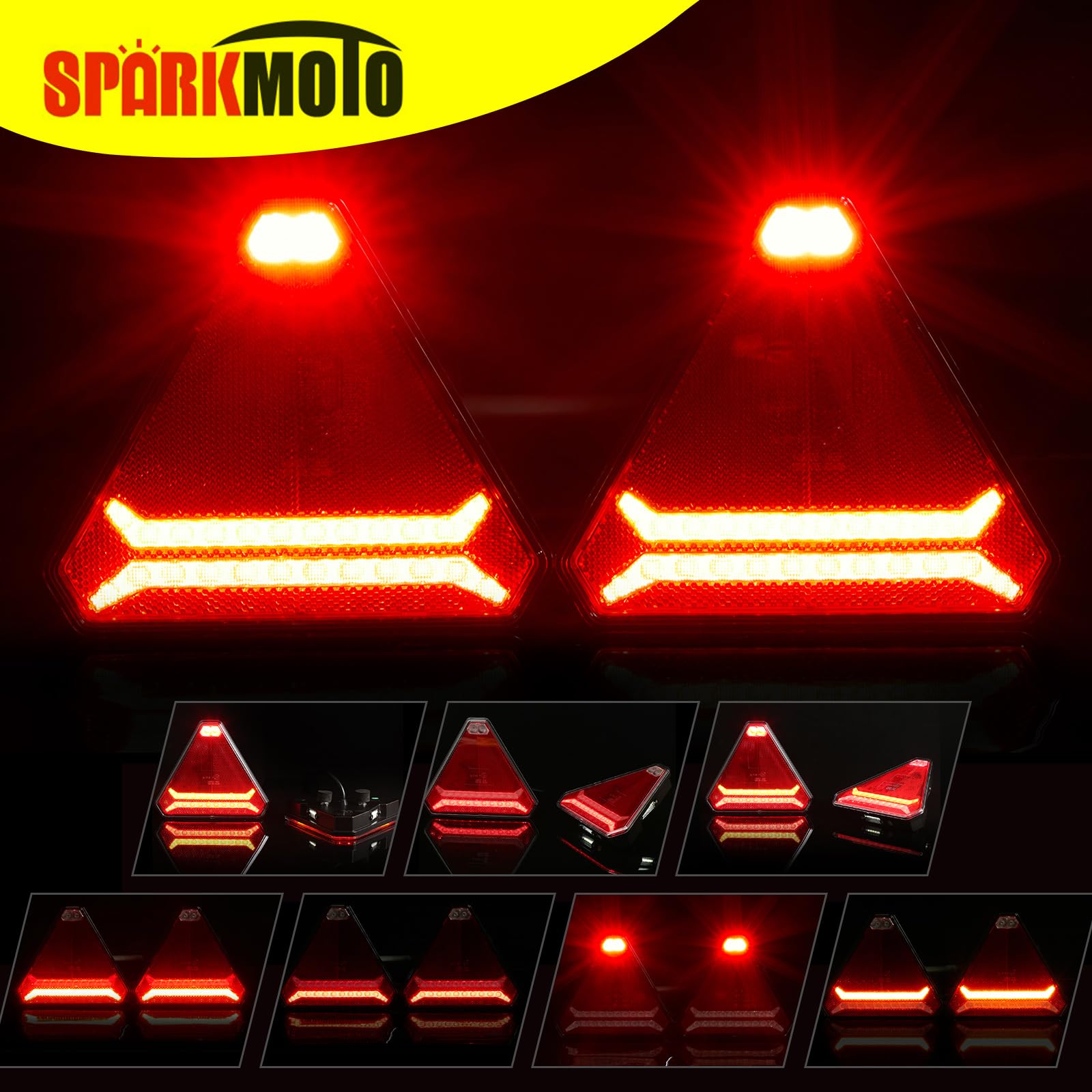SPARKMOTO 2 x LED Aanhanger Verlichting Waterdicht, 12V Led Achterlichten Voor Aanhanger Tractor, LED verlichting voor aanhangers