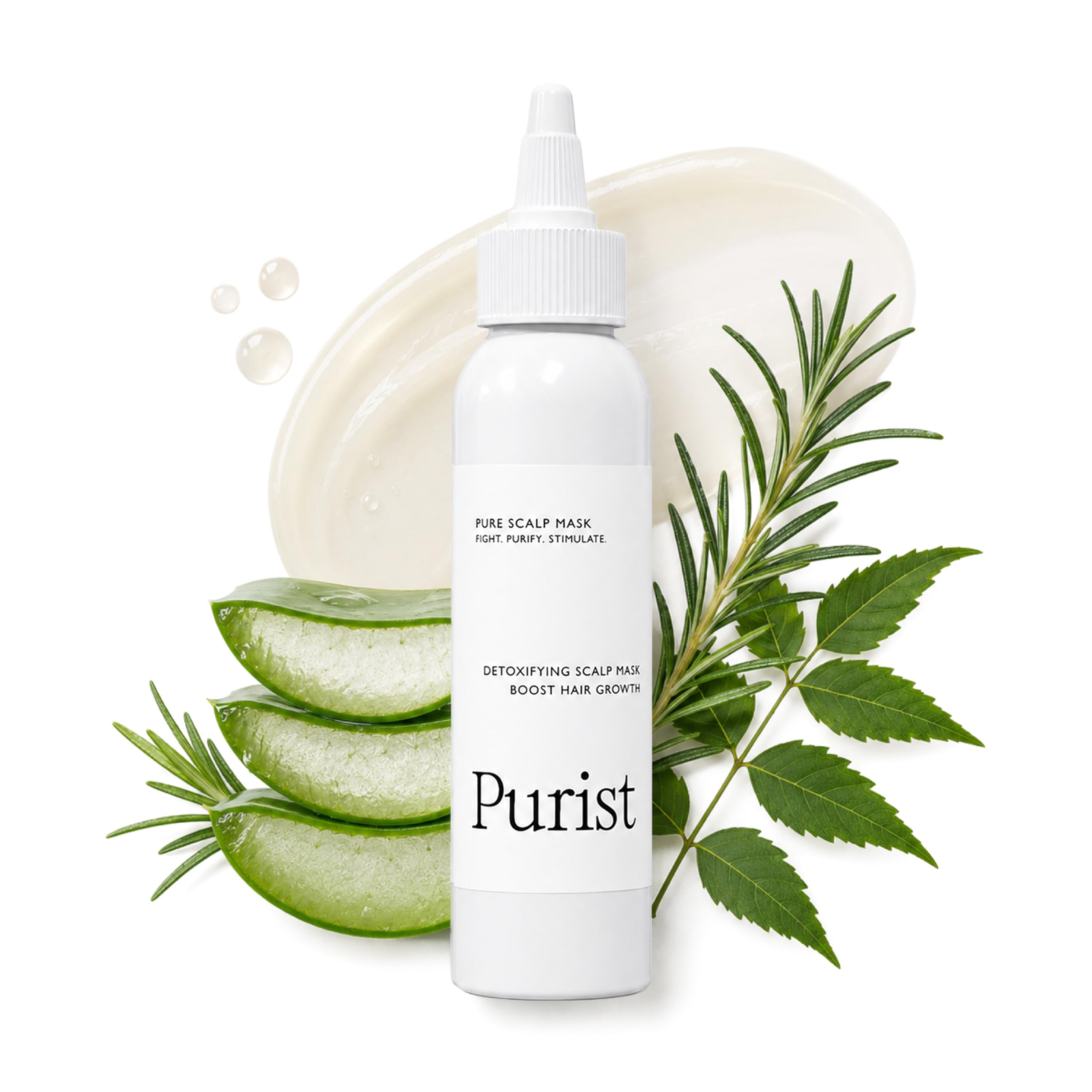 Purist Scalp Mask – Boost Hair Growth – Natural Detoxifying Treatment – Nourish with Aloe, Neem, Rosemary, Apple Cider Vinegar & Black Seed – Sulfate, Paraben, Phthalate Free