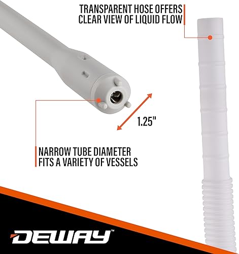 Miniatura 32 de DeWay Bomba de transferencia de combustible con batería con boquilla de gatillo manual, caudal de 3.2 GPM y manguera de transferencia de goma de 51