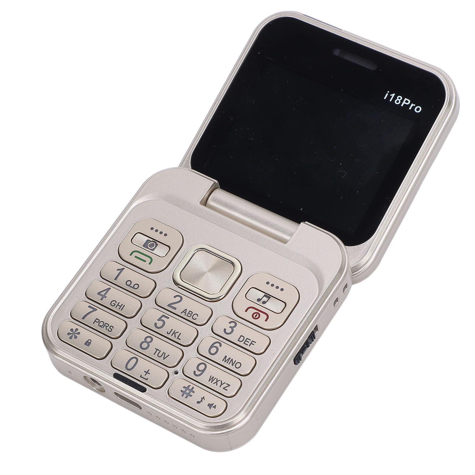 Luocute Cellulare Flip, Telefono Cellulare Pieghevole Dual SIM con Schermo da 2,4 Pollici con Pulsanti Grandi e Display a Doppio Schermo, Lettura Chiara e un Uso Multifunzionale, (GOLD)