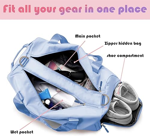 Miniatura 4 de Bolsa de gimnasio para mujeres y hombres, bolsa de lona para deportes, gimnasios y escapadas de fin de semana, bolsa de lona impermeable con