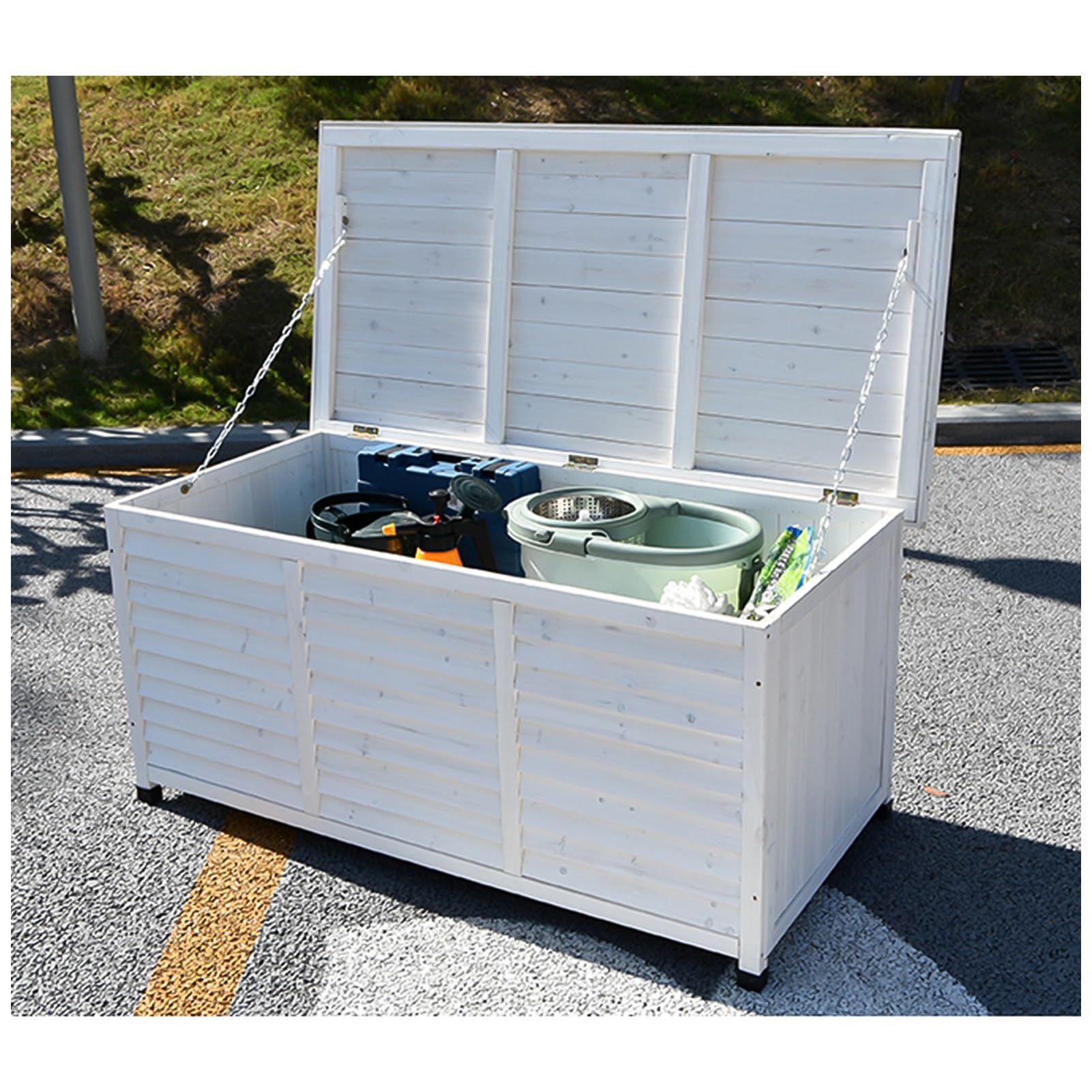 Amazon | 木製アウトドアツールストレージキャビネット 防水