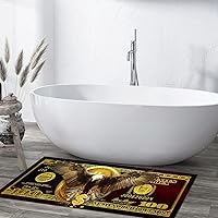 Vista 5 de Alfombra fresca de águila calva, color rojo oscuro y dorado, alfombra de 100 dólares, alfombra de pasillo para lavandería, cocina, alfombras