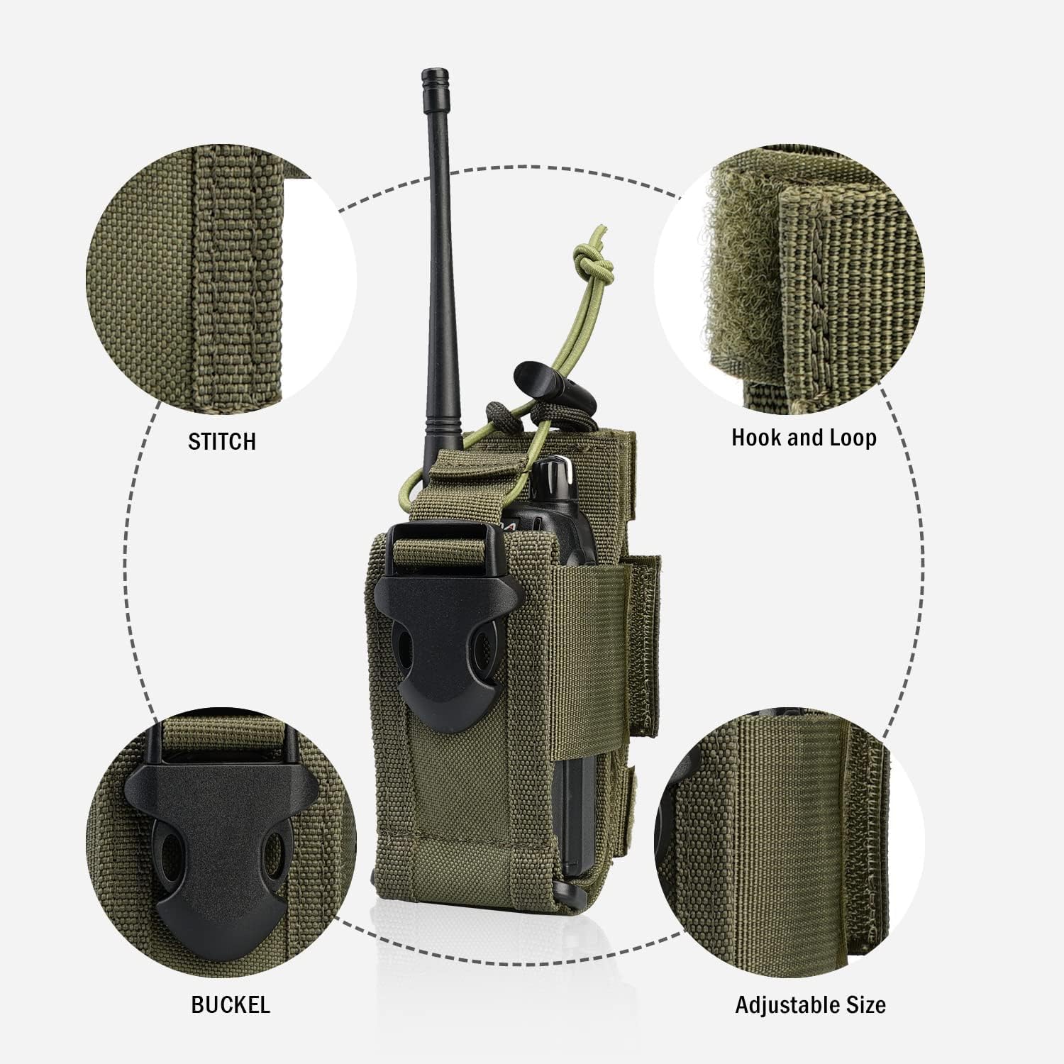 VIPERADE Walkie Talkie Torba na radio Nylonowa kabura na interkom Wielofunkcyjne regulowane miejsce do przechowywania Solidna dwukierunkowa torba na radio