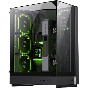 GAMEMAX T20 BK M-ATX Gaming Case 270  Panoramic Tempered Glass with 90  Motherboard Vertical GPU 2 x 120 mm ARGB Fan 360 mm Radiator SFX/SFX-L BTF-Ready Black PC Case for RGB Gaming Black