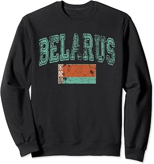 Vintage Retro Faded Belarus Flag Belarusian Pride Sweatshirt