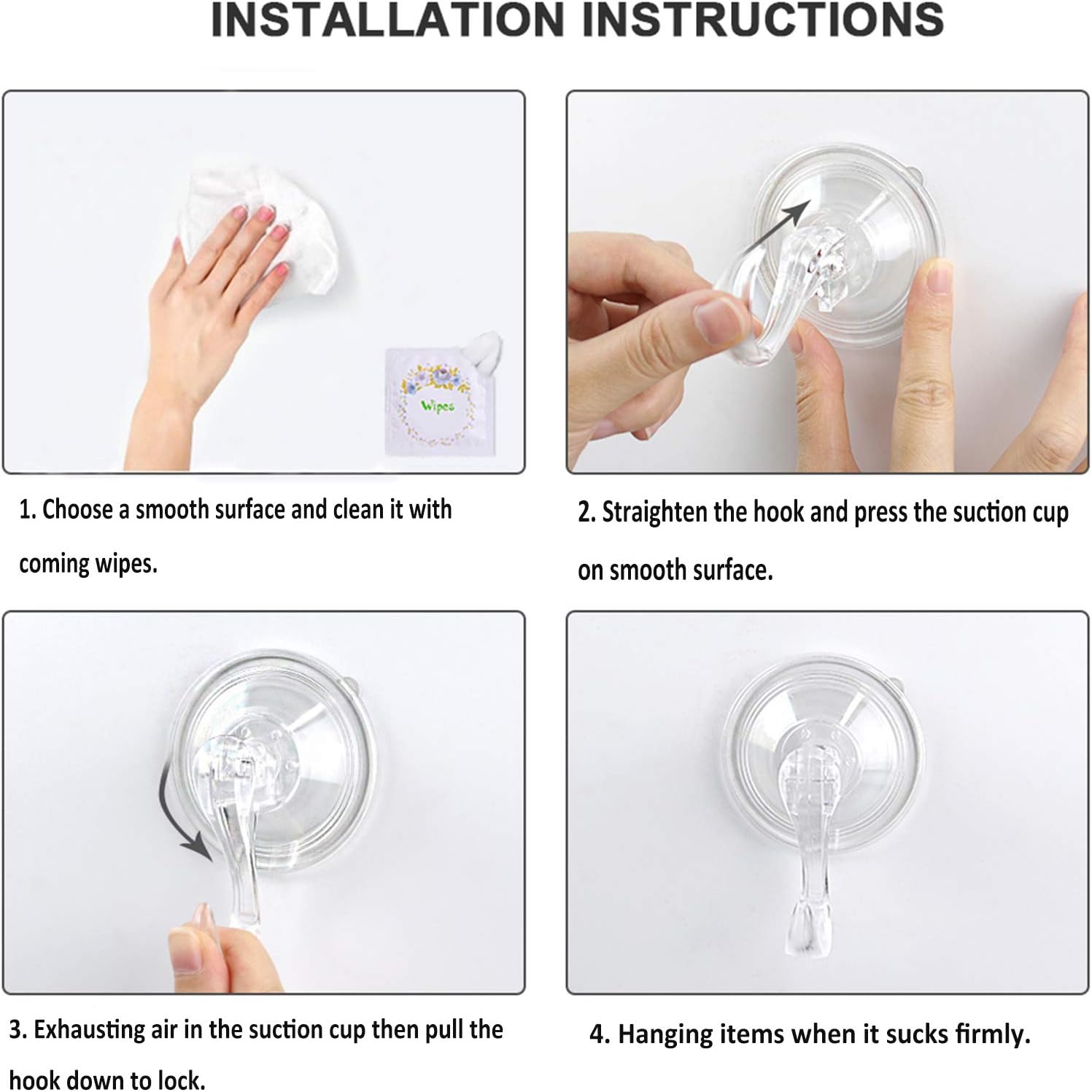 Large Clear Suction Cup Hooks Heavy Duty Removable Hooks