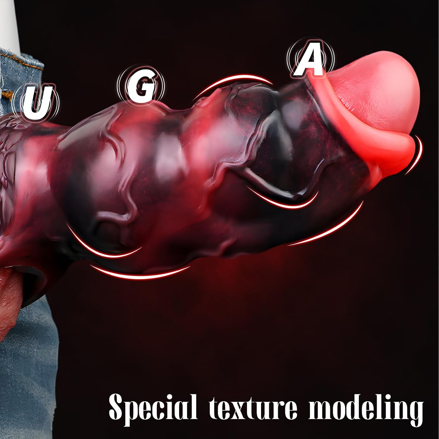 Monster Knots Penis Sleeve with Mens Cock Ring, Dick Extender Sex Toys for Men Cock Ring Set Reusable Silicone Penis Enlarger，Male Delay Ejaculation Dick Sleeve Sex Toys for Couples
