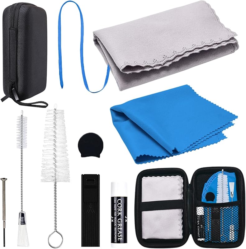 SKYNEO Clarinet Care Kit, Saxophone Cleaning Kit with Swab | Clarinet Cleaning Brushes, Clarinet Swab and Cork Grease for Woodwind Maintenance kit
