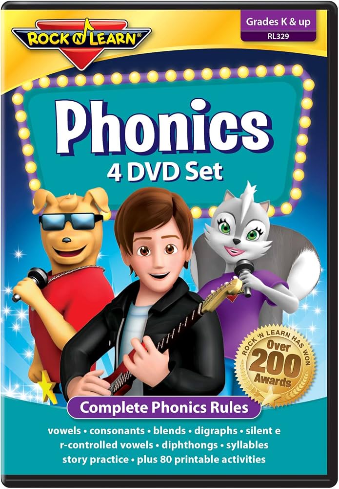 Phonics 4 DVD Set by Rock N Learn: Complete Program with 81