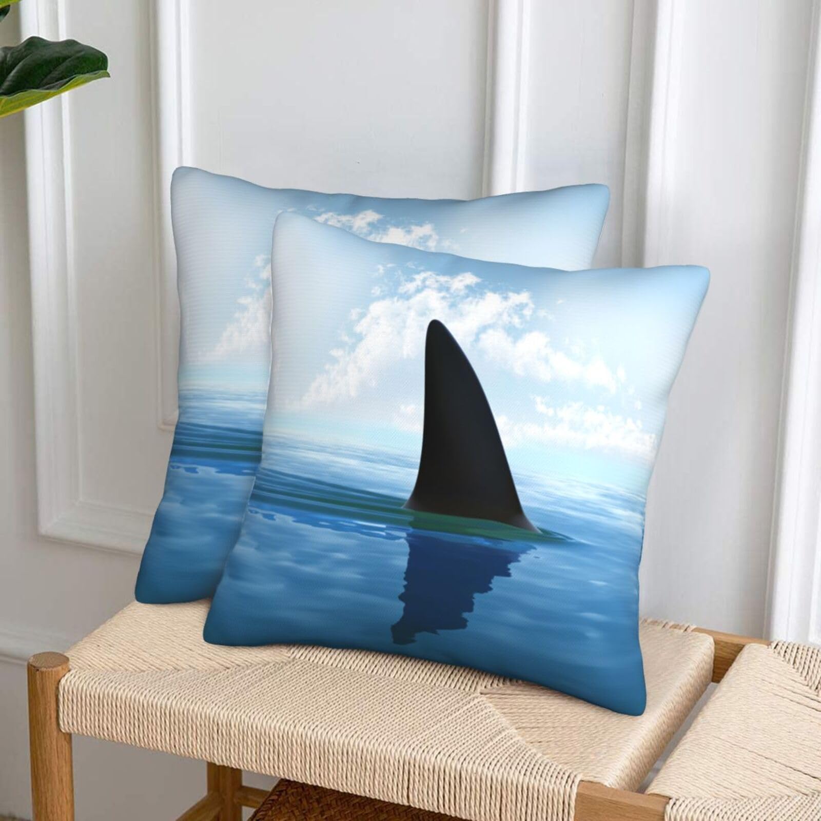Mecatny Set di 2 federe per cuscini in stile bohémien, colore bianco e nero, 45 x 45 cm, decorazione moderna neutra, per letto, divano, soggiorno