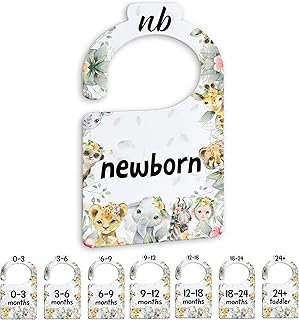 Jungle Animals Baby Closets Organizer, Nursery Closets Dividers for Newborn to 24 Months, Greenery Hangers with Double Size Dividers