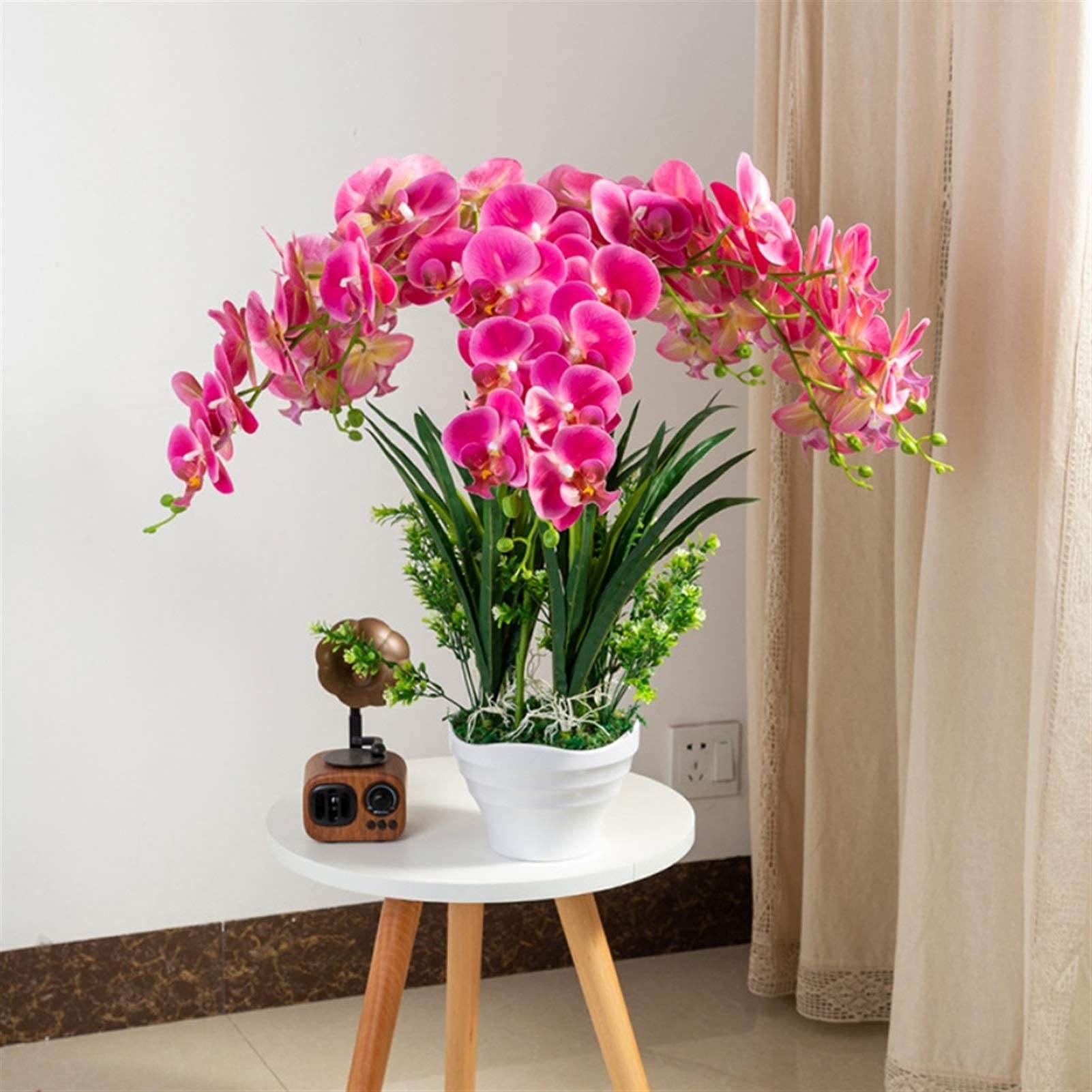 AYCDL Artificial Flower Set, Artificial Orchid Flowers with Vase Bonsai Fake Plant with Pot Planter for Living Room Centerpieces Arrangements Decoration
