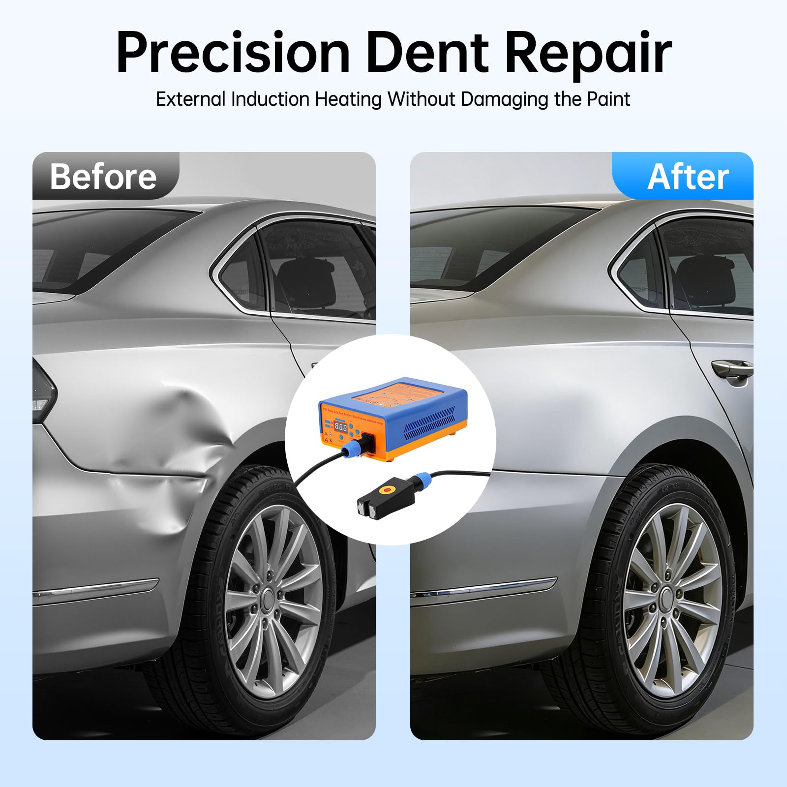 Professionelles Auto Dellen Reparatur Gerät elektromagnetische Induktionsheizung lackschonend ohne Bohren Ausbeulwerkzeug einstellbar leicht tragbar für Werkstatt Garage Auto Detailing DIY