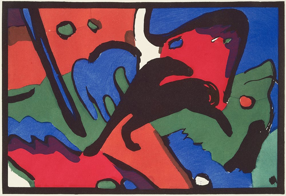 The Blue Rider Kandinsky grand tableau pour décorer un salon contemporain avec élégance