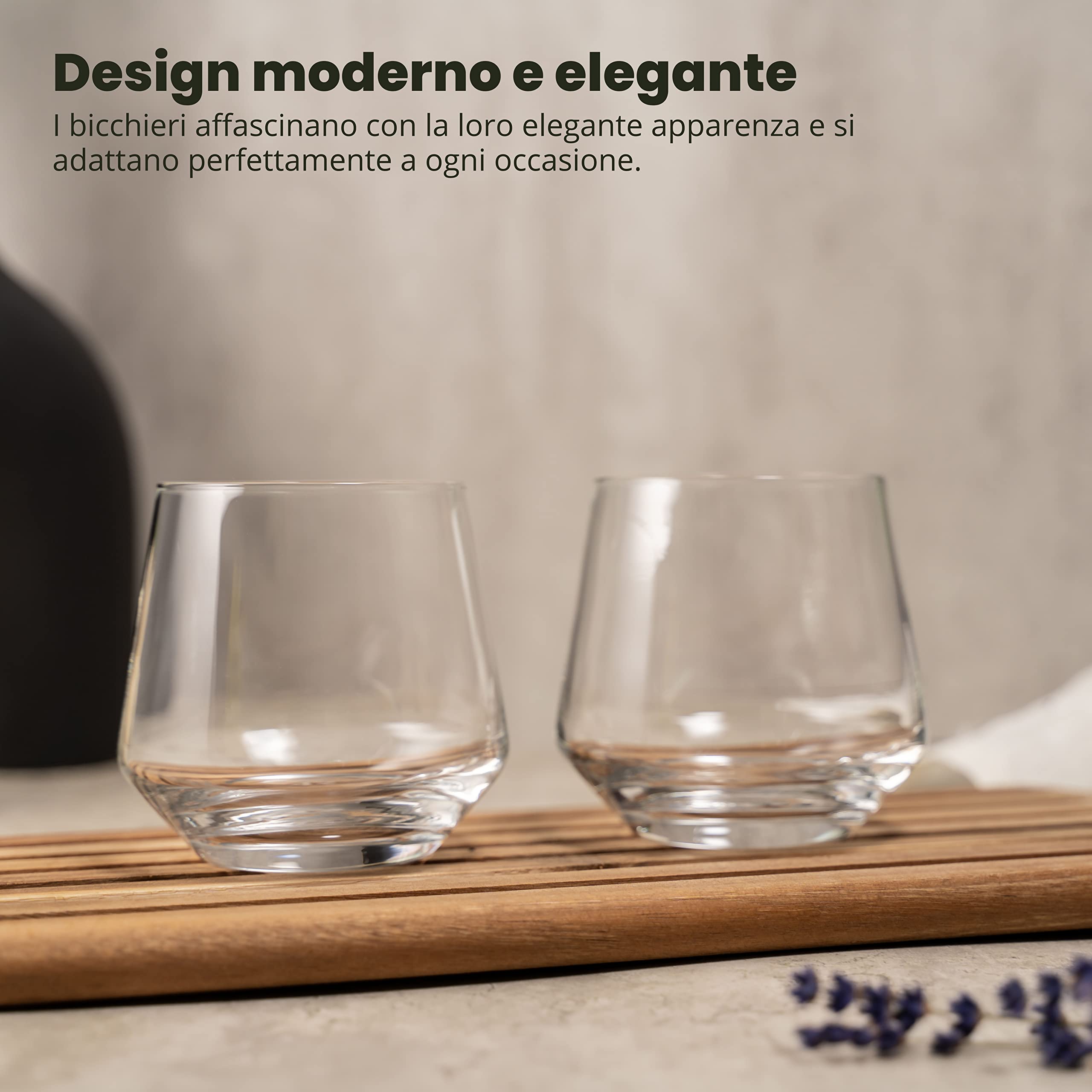 Bicchieri da gin tonic - Set regalo da 4 | 400 ml | Set di bicchieri per Gin Tonic | In scatola regalo con ricette per cocktail | Per cubetti di ghiaccio grandi | Regal per uomini e donne