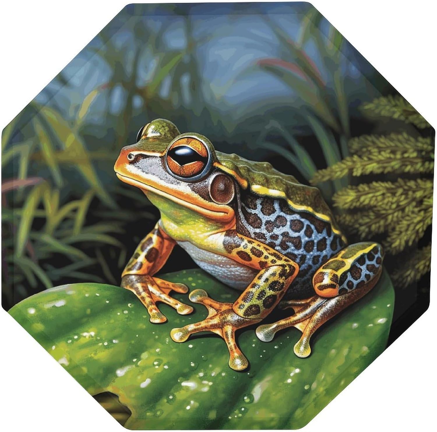 Ctagon Metal Sign for Home, Modern Display Plate for Kitchen, Tropical Frog Plates Accent Hanging Wall Decorations 3PCS for Living Room, Bedroom, Hallway, Hotel