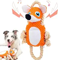 Brinquedos Interativos Para Cães De Grande Porte, Brinquedo Cabo Guerra Pelúcia Mantê-Los Ocupados, Mastigar Resistente E Que Faz Barulho, Mordedores Pequenos, Médios (Raposa)