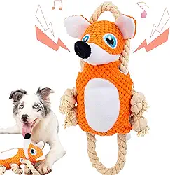 Brinquedos Interativos Para Cães De Grande Porte, Brinquedo Cabo Guerra Pelúcia Mantê-Los Ocupados, Mastigar Resistente E Que Faz Barulho, Mordedores Pequenos, Médios (Raposa)