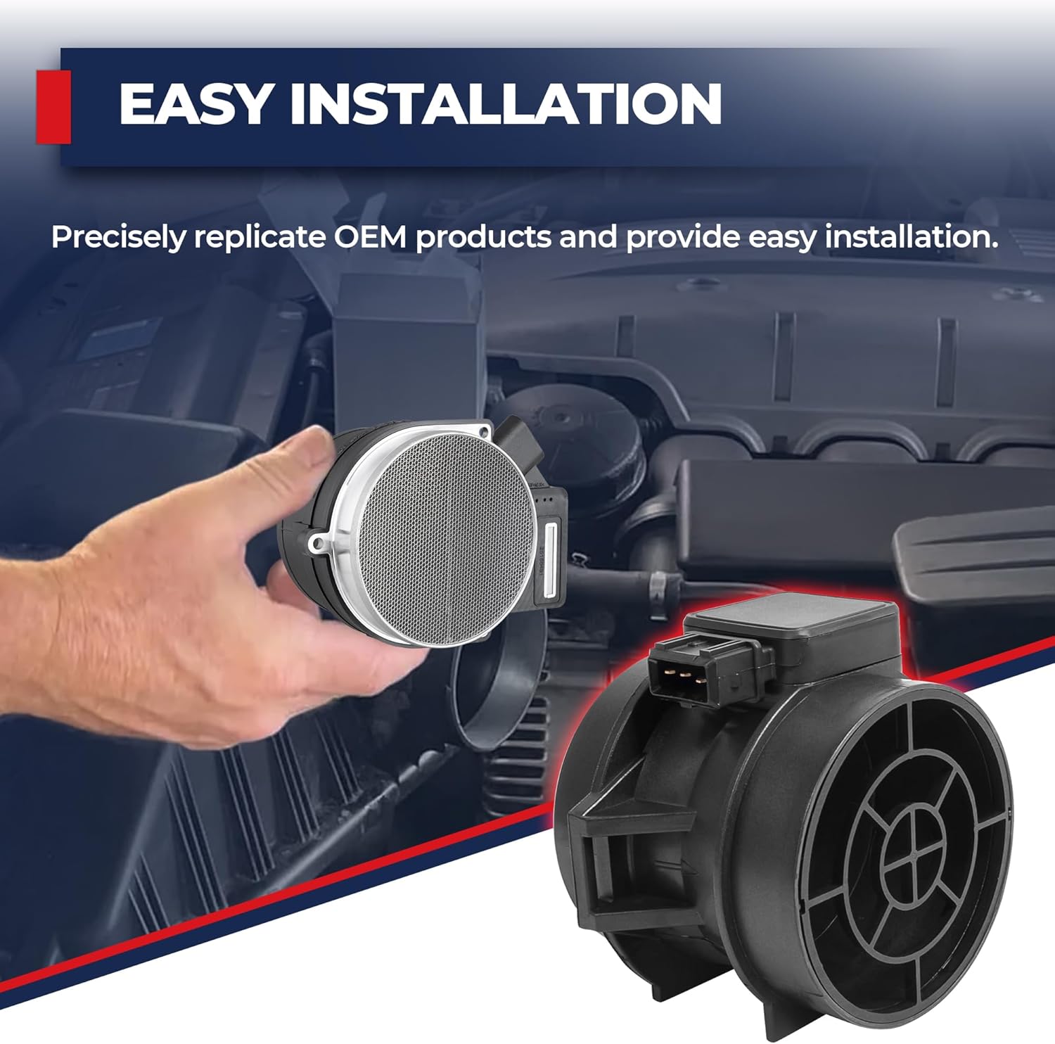 MOSTPLUS Mass Air Flow Sensor Meter MAF Compatible for Santa Fe Sonata Tiburon Tucson V6 2.5 2.7L 28164-37200