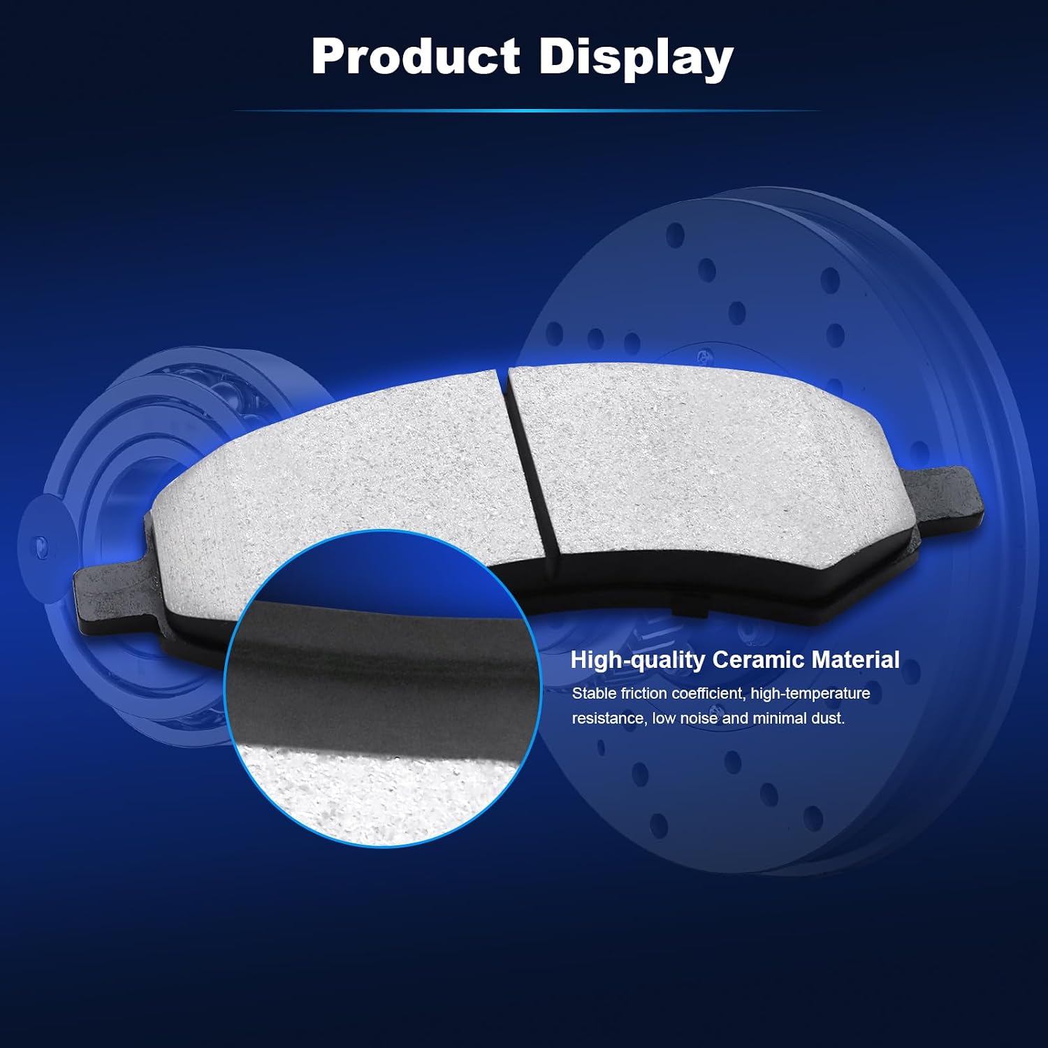 Front Drilled and Slotted Disc Brake Rotors & Pads for Chrysler Aspen 2007-2009 for Dodge Durango 2004-2009 Ram 1500 2002 2003 2004 2005-2010 for Ram 1500 Classic 2011-2023 Replace# 53005 D1084