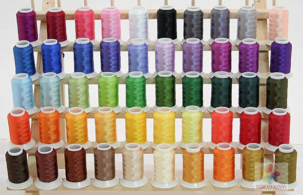 50 Cones Polyester Embroidery Threads 40wt 1100yards Compatible with Brother and Babylock Machines no Color Conversion Required