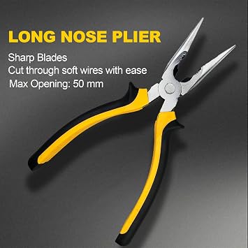 3-Piece 8 Pliers Set, Heavy-Duty Pliers Tool Set Includes Diagonal Cutting, Combination & Long Nose, Cr-V Steel Electrical Plier Set, for DIY Household Repair
