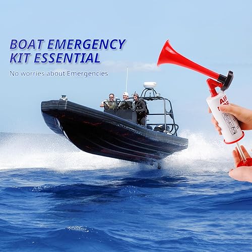 Miniatura 4 de FARBIN Bocina de aire marina y deportiva, bocina de aire, señal de mano de sonido fuerte, bocina de barco, alarma de bocina de seguridad personal