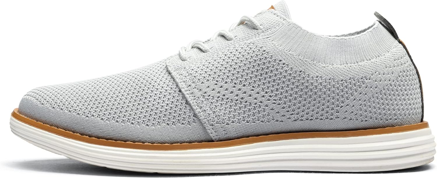 Bruno Marc Men's Mesh Sneakers Oxfords Lace-Up Lightweight Casual Walking Shoes 7.5 Grey